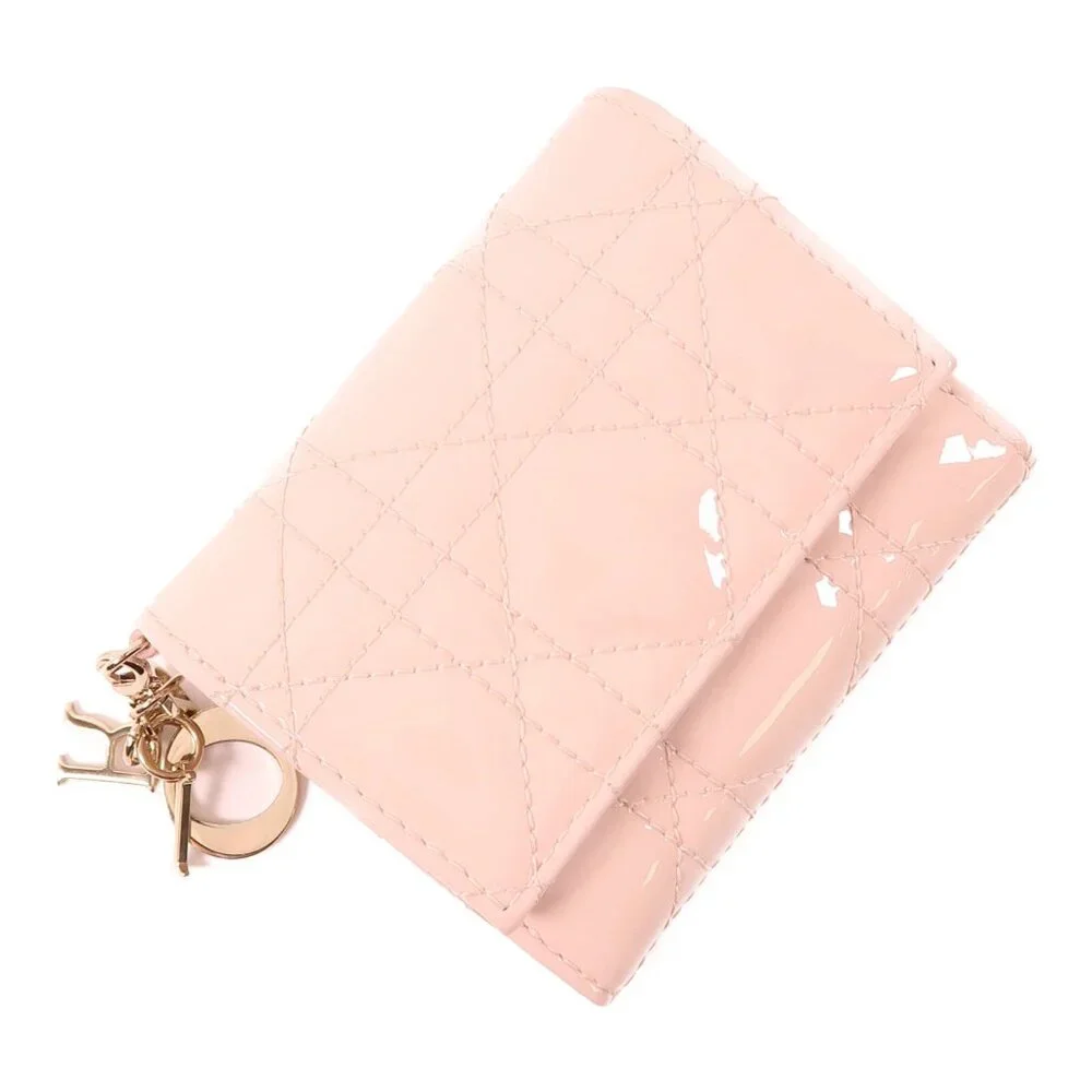 ❤️Authentic CHRISTIAN DIOR CD GHW Lady Dior Lotus Wallet❤️